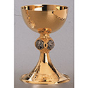 Chalice &amp; 6-1/2&quot; Bowl Paten Gold Plated 2596