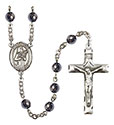 St. Agatha 6mm Hematite Rosary R6002S-8003