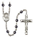 St. David of Wales 6mm Hematite Rosary R6002S-8027