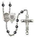 St. George/Coast Guard 6mm Hematite Rosary R6002S-8040S3