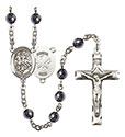 St. George/Nat&#39;l Guard 6mm Hematite Rosary R6002S-8040S5
