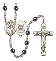 St. Joan of Arc /Coast Guard 6mm Hematite Rosary R6002S-8053S3