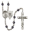 Guardian Angel/Coast Guard 6mm Hematite Rosary R6002S-8118S3