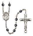 St. Leo the Great 6mm Hematite Rosary R6002S-8120