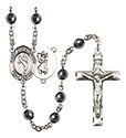 St. Christopher/Martial Arts 6mm Hematite Rosary R6002S-8158