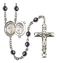 St. Sebastian/Martial Arts 6mm Hematite Rosary R6002S-8168