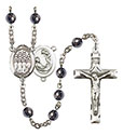 St. Cecilia/Choir 6mm Hematite Rosary R6002S-8180