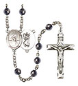 St. Christopher/Water Polo-Men 6mm Hematite Rosary R6002S-8198
