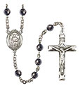 St. Deborah 6mm Hematite Rosary R6002S-8286