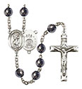 St. Christopher/Air Force 8mm Hematite Rosary R6003S-8022S1