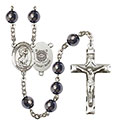 St. Christopher/Coast Guard 8mm Hematite Rosary R6003S-8022S3