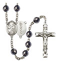 St. Luke the Apostle/Doctor 8mm Hematite Rosary R6003S-8068S8