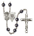 St. Michael/Coast Guard 8mm Hematite Rosary R6003S-8076S3