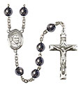 St. Vincent de Paul 8mm Hematite Rosary R6003S-8134