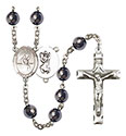 St. Christopher/Water Polo-Men 8mm Hematite Rosary R6003S-8198