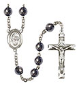 St. Sharbel 8mm Hematite Rosary R6003S-8271