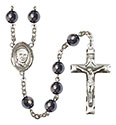 St. Hannibal 8mm Hematite Rosary R6003S-8327