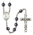 St. Daniel Comboni 8mm Hematite Rosary R6003S-8400