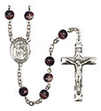 St. Sebastian 7mm Brown Rosary R6004S-8100