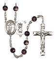 St. Christopher/Volleyball 7mm Brown Rosary R6004S-8138