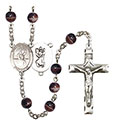 St. Christopher/Water Polo-Men 7mm Brown Rosary R6004S-8198