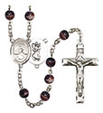 ST. CHRISTOPHER/Water Polo-Women 7mm Brown Rosary R6004S-8199