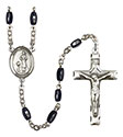 St. Genesius of Rome 8x5mm Black Onyx Rosary R6005S-8038