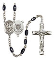 St. George/Coast Guard 8x5mm Black Onyx Rosary R6005S-8040S3