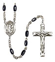 St. Hubert of Liege 8x5mm Black Onyx Rosary R6005S-8045