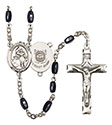 St. Joan of Arc /Coast Guard 8x5mm Black Onyx Rosary R6005S-8053S3