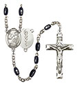 St. Luke the Apostle/Doctor 8x5mm Black Onyx Rosary R6005S-8068S8