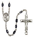 St. Scholastica 8x5mm Black Onyx Rosary R6005S-8099