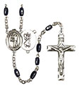 St. Christopher/Archery 8x5mm Black Onyx Rosary R6005S-8190