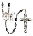 St. Christopher/Water Polo-Men 8x5mm Black Onyx Rosary R6005S-8198