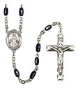St. Nino de Atocha 8x5mm Black Onyx Rosary R6005S-8214