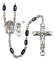 St. Christopher/Karate 8x5mm Black Onyx Rosary R6005S-8515