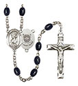St. Christopher/Coast Guard 8x6mm Black Onyx Rosary R6006S-8022S3