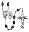 St. George/Coast Guard 8x6mm Black Onyx Rosary R6006S-8040S3