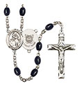 St. Joan of Arc /Coast Guard 8x6mm Black Onyx Rosary R6006S-8053S3