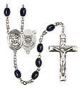 St. Michael/Coast Guard 8x6mm Black Onyx Rosary R6006S-8076S3
