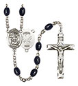 St. Michael/Nat&#39;l Guard 8x6mm Black Onyx Rosary R6006S-8076S5