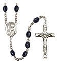 St. Nicholas 8x6mm Black Onyx Rosary R6006S-8080