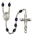 St. William of Rochester 8x6mm Black Onyx Rosary R6006S-8114