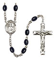 St. Leo the Great 8x6mm Black Onyx Rosary R6006S-8120