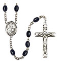 St. Gemma Galgani 8x6mm Black Onyx Rosary R6006S-8130
