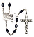 St. Christopher/Water Polo-Men 8x6mm Black Onyx Rosary R6006S-8198