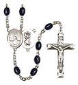 St. Christopher/Water Polo-Women 8x6mm Black Onyx Rosary R6006S-8199