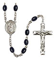 St. Aaron 8x6mm Black Onyx Rosary R6006S-8254