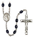 St. Wenceslaus 8x6mm Black Onyx Rosary R6006S-8273