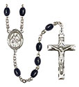 St. Gabriel Possenti 8x6mm Black Onyx Rosary R6006S-8279
